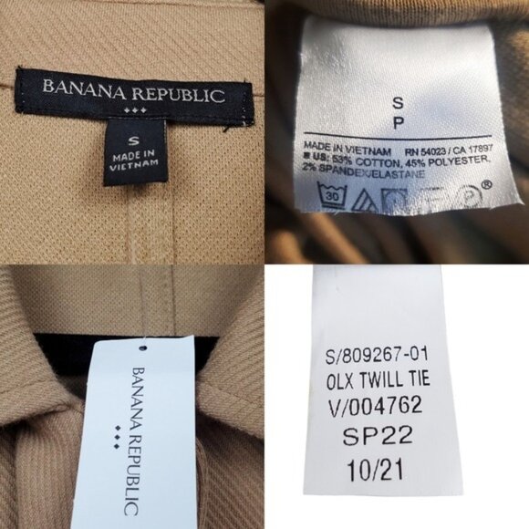 Banana Republic Factory Womens Tan Twill Tie Waist Belted Jacket Size S NWT - Picture 5 of 5